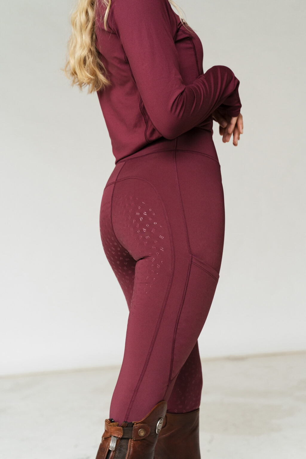 Millie Burgundy Classic, Riding Leggings - Image 7