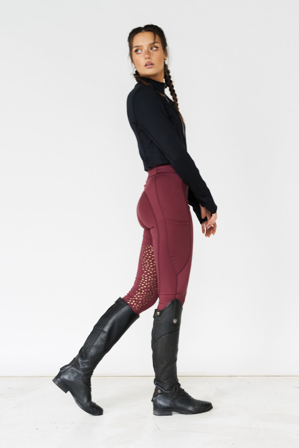 Millie Burgundy Bling, Riding Leggings - Image 8