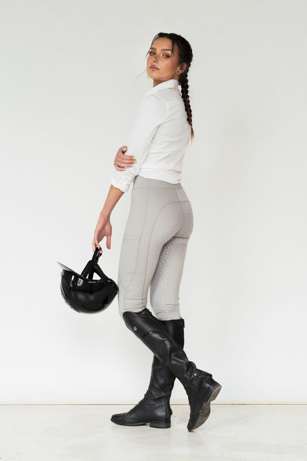 Millie Grey Drizzle Bling, Riding Leggings - Image 7