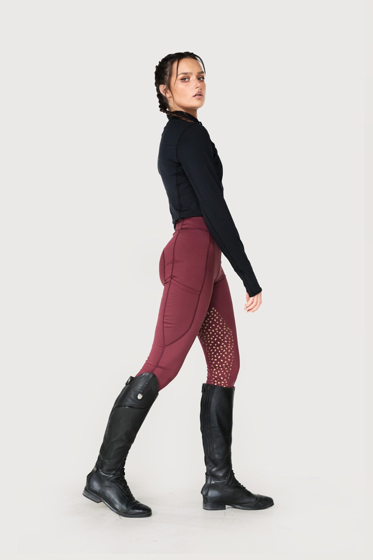 Millie Burgundy Bling, Riding Leggings