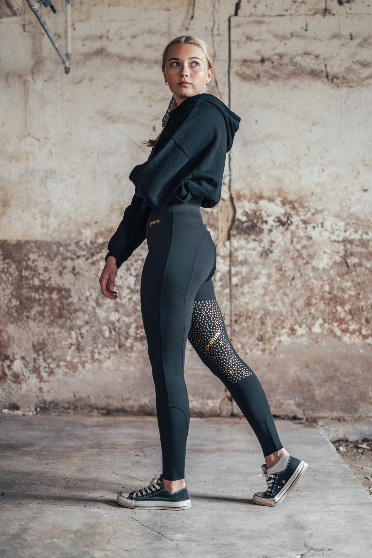 Georgie Black Bling, Riding Leggings | Pomme.com