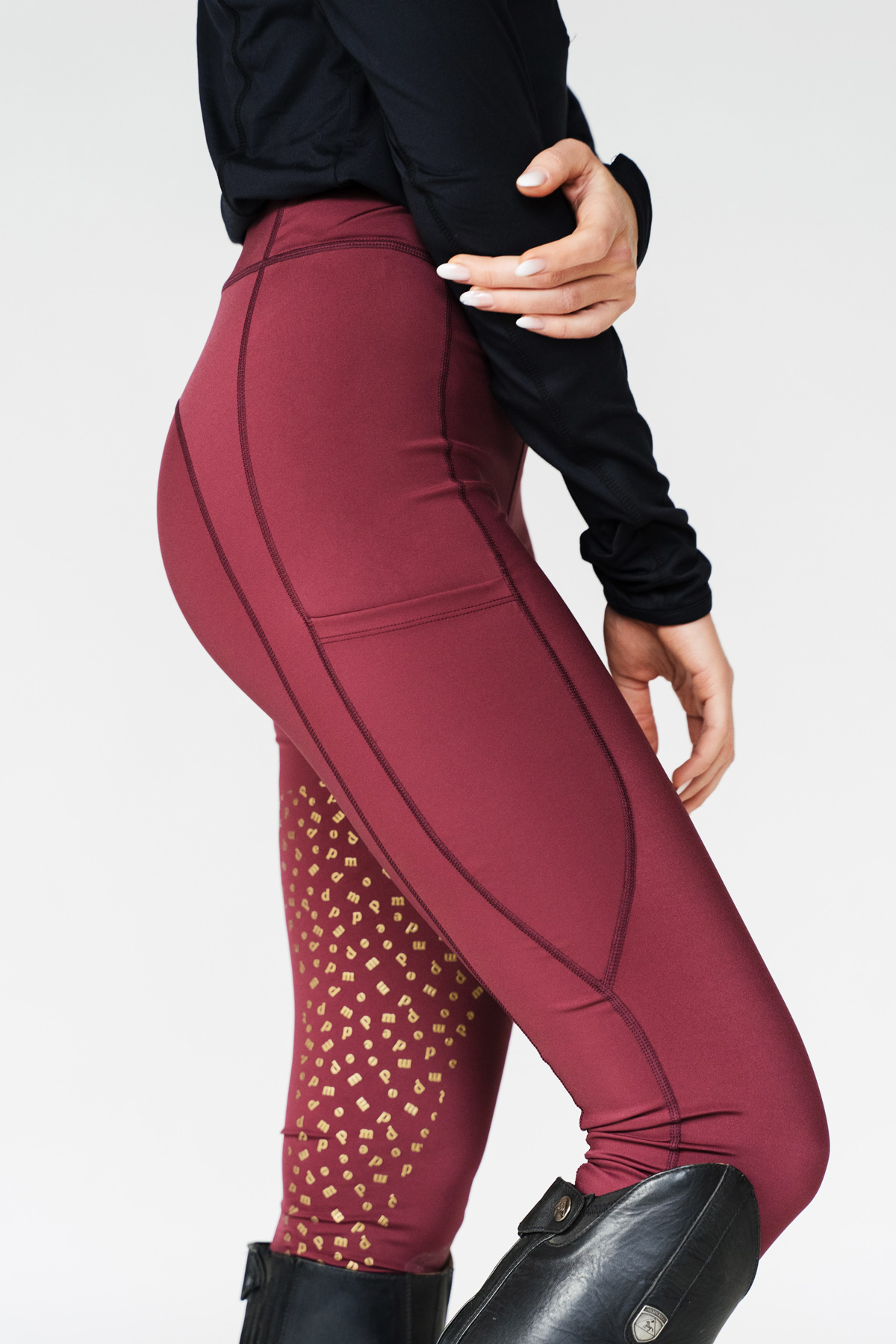 Millie Burgundy Bling, Riding Leggings