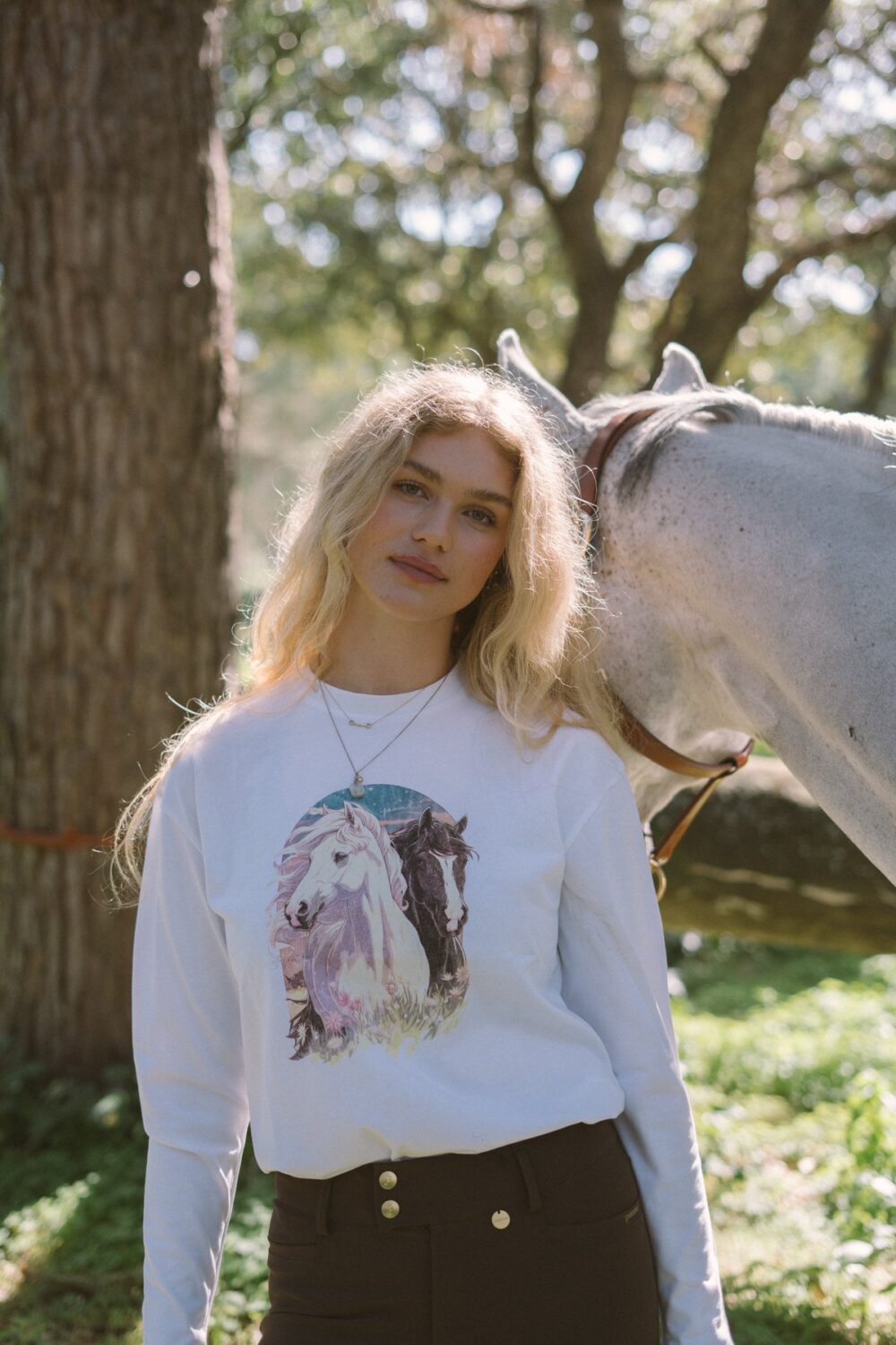 Madison Tee Long Sleeve, White - Image 3