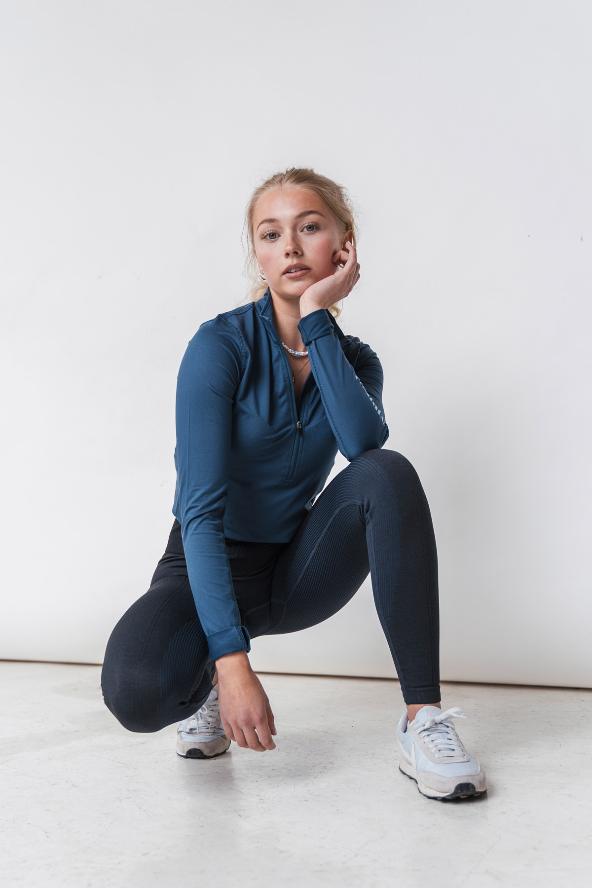 Sandy Navy, Riding Leggings Seamless No Grip | Pomme