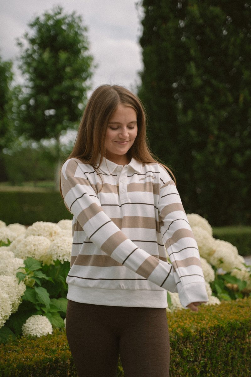 Diana Rugby Sweater, Savannah Tan:Chocolate 5
