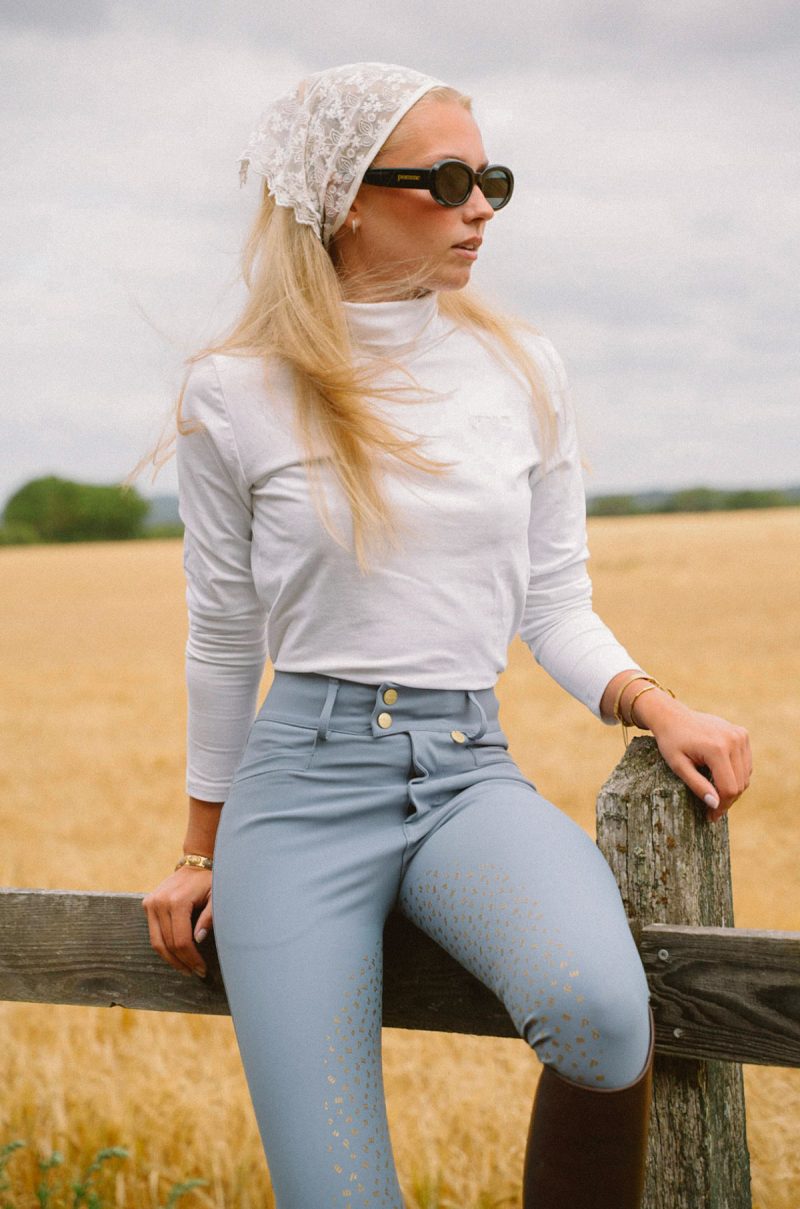 Nellie Breeches Bling Gold, Dove Blue